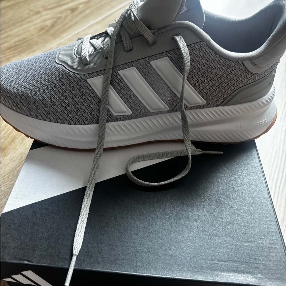 Adidas Gray and White Athletic Sneakers